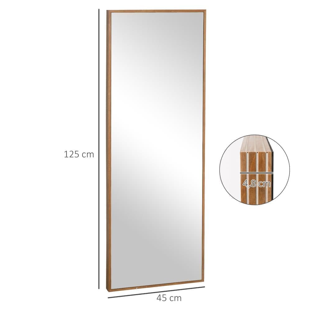 Full-Body Mirror 125x45 cm with Wooden Frame