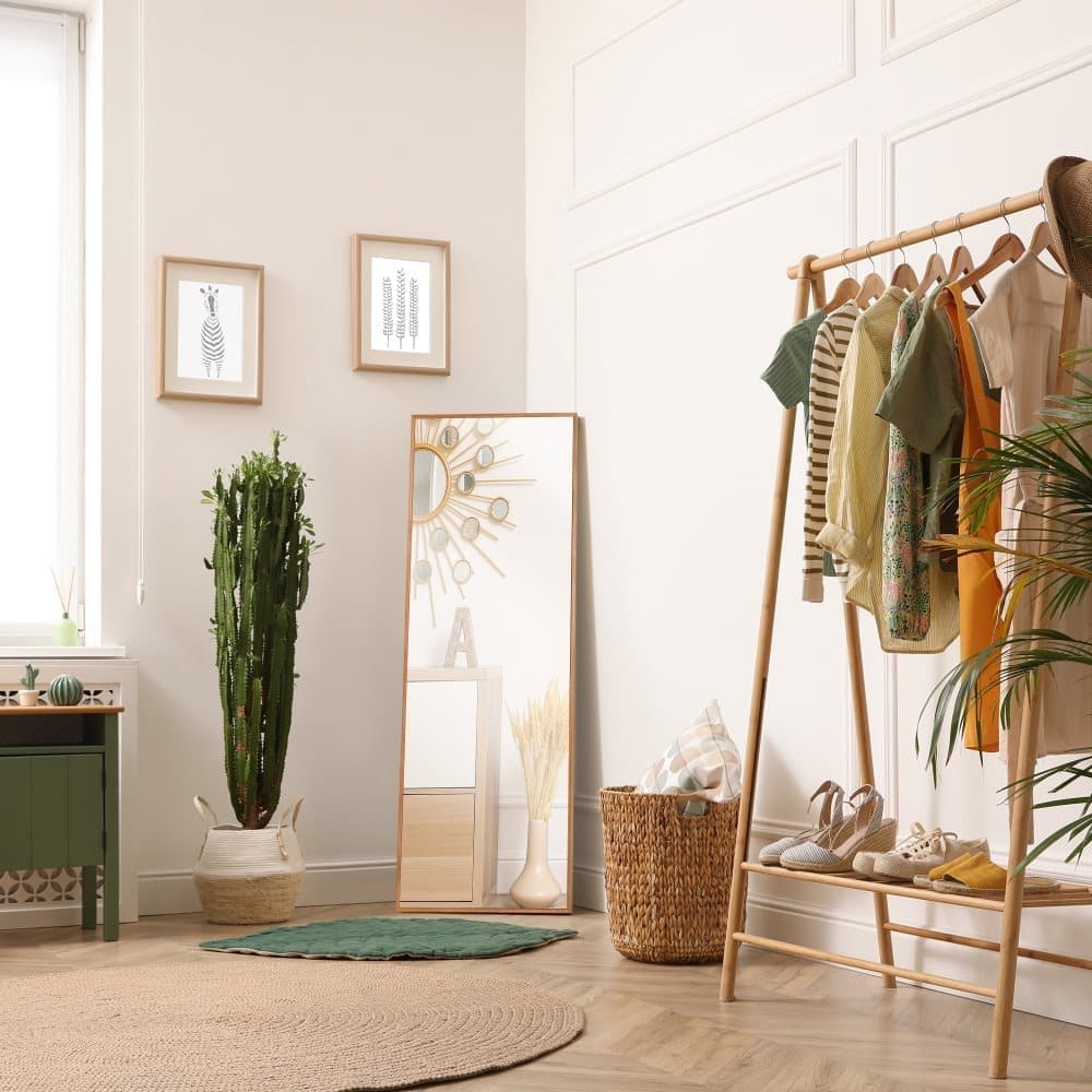 Full-Body Mirror 125x45 cm with Wooden Frame