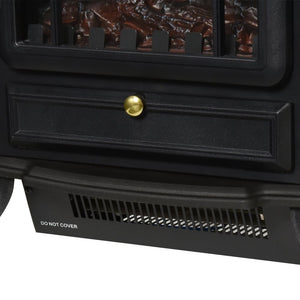 Electric Fireplace 1000/2000 W with Flame Effect, Overheat Protection, Black