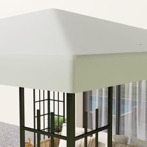 Pavilion Replacement Roof 3x3 m, Waterproof Oxford 370 g/m², Light Grey