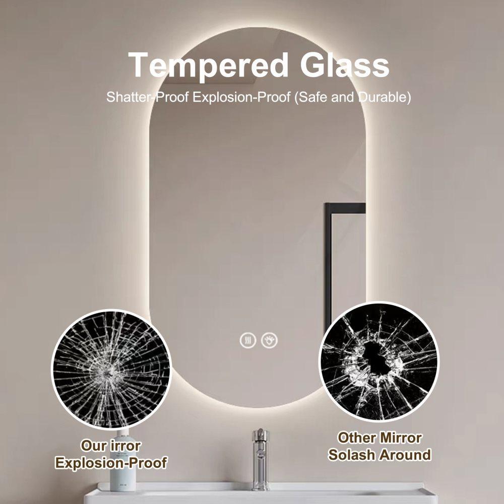 60x90cm Smart LED Bathroom Mirror with Touch, Anti-fog Wall Mirror for Bathroom and Hair Salon
