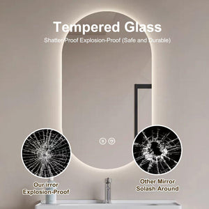 60x90cm Smart LED Bathroom Mirror with Touch, Anti-fog Wall Mirror for Bathroom and Hair Salon