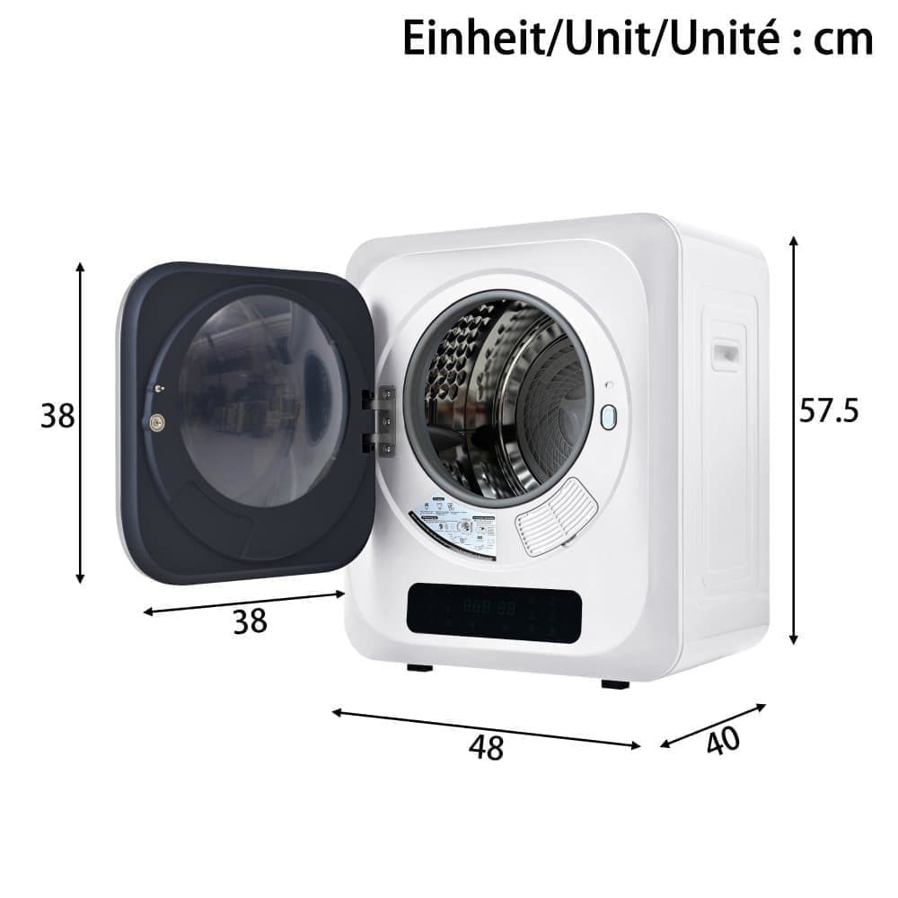 Tumble Dryer, 2.5-4 kg Capacity, 850 W, Multi-Filter System, 6 Programs, Overheat Protection, Wall-Mountable, Energy Class C