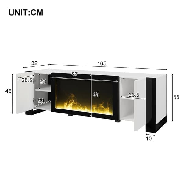 TV Stand with Fireplace Effect without Heating