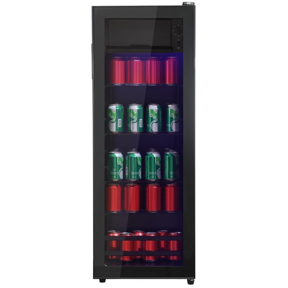 128L Mini Refrigerator, 8L Freezer + 120L Fridge, Black