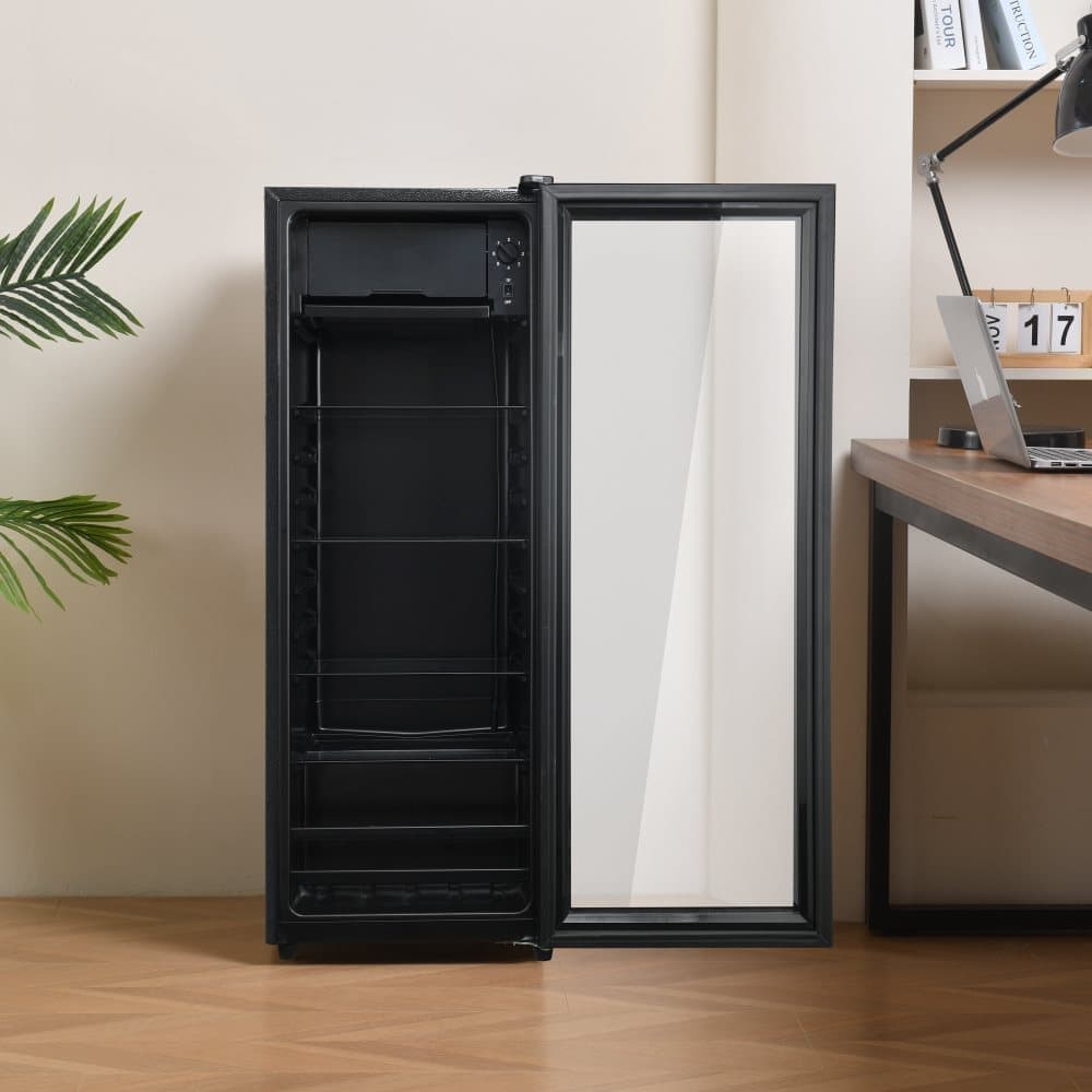 128L Mini Refrigerator, 8L Freezer + 120L Fridge, Black