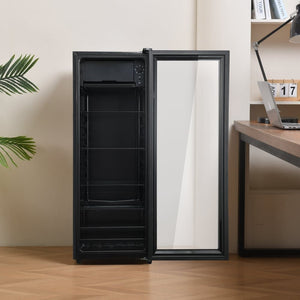 128L Mini Refrigerator, 8L Freezer + 120L Fridge, Black