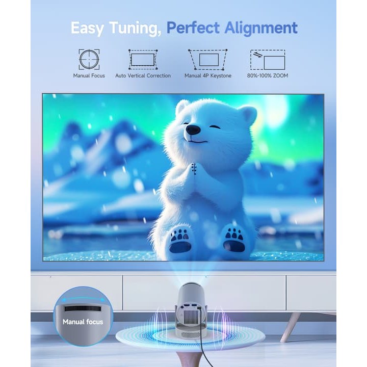 2026 HY300 Pro+ Android 14 Smart Projector 4K with Built-in Speaker