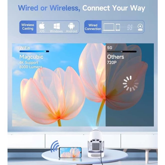 2026 HY300 Pro+ Android 14 Smart Projector 4K with Built-in Speaker