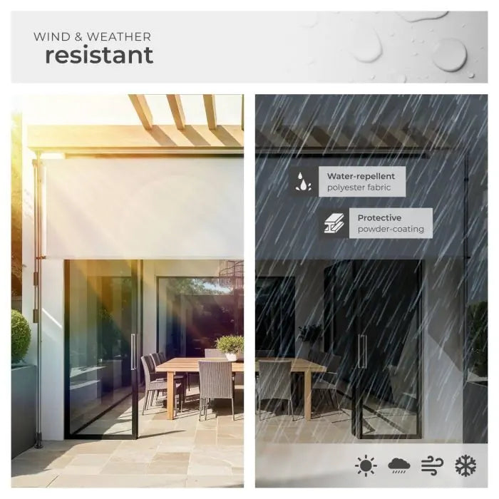 Tectake Retractable Awning Taija 200 x 310 cm, Light Grey
