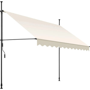 Awning with hand crank - pressure fitted , height adjustable 300 x 180 cm - beige