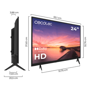 24-inch LED TV with HD resolution and Dolby flash memory system Cecotec