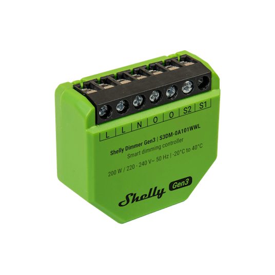 Shelly Wi-Fi Operated Smart Dimmer Switch, Green
