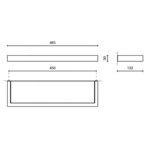Zack LINEA Bathroom Shelf 46 cm, Polished Stainless Steel/Glass