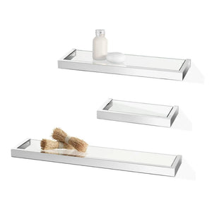 Zack LINEA Bathroom Shelf 46 cm, Polished Stainless Steel/Glass