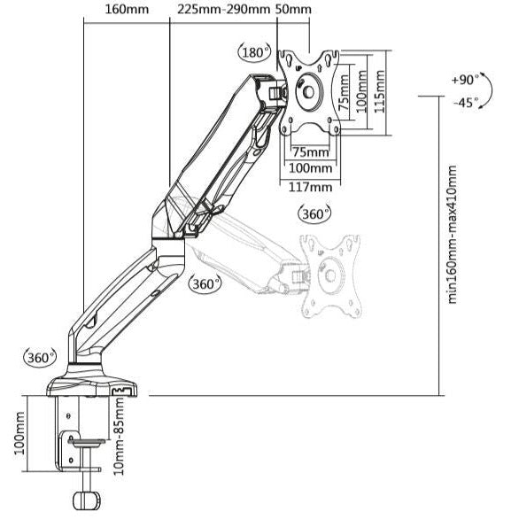 Monitor Holder TB-MG1, 27", 8 kg