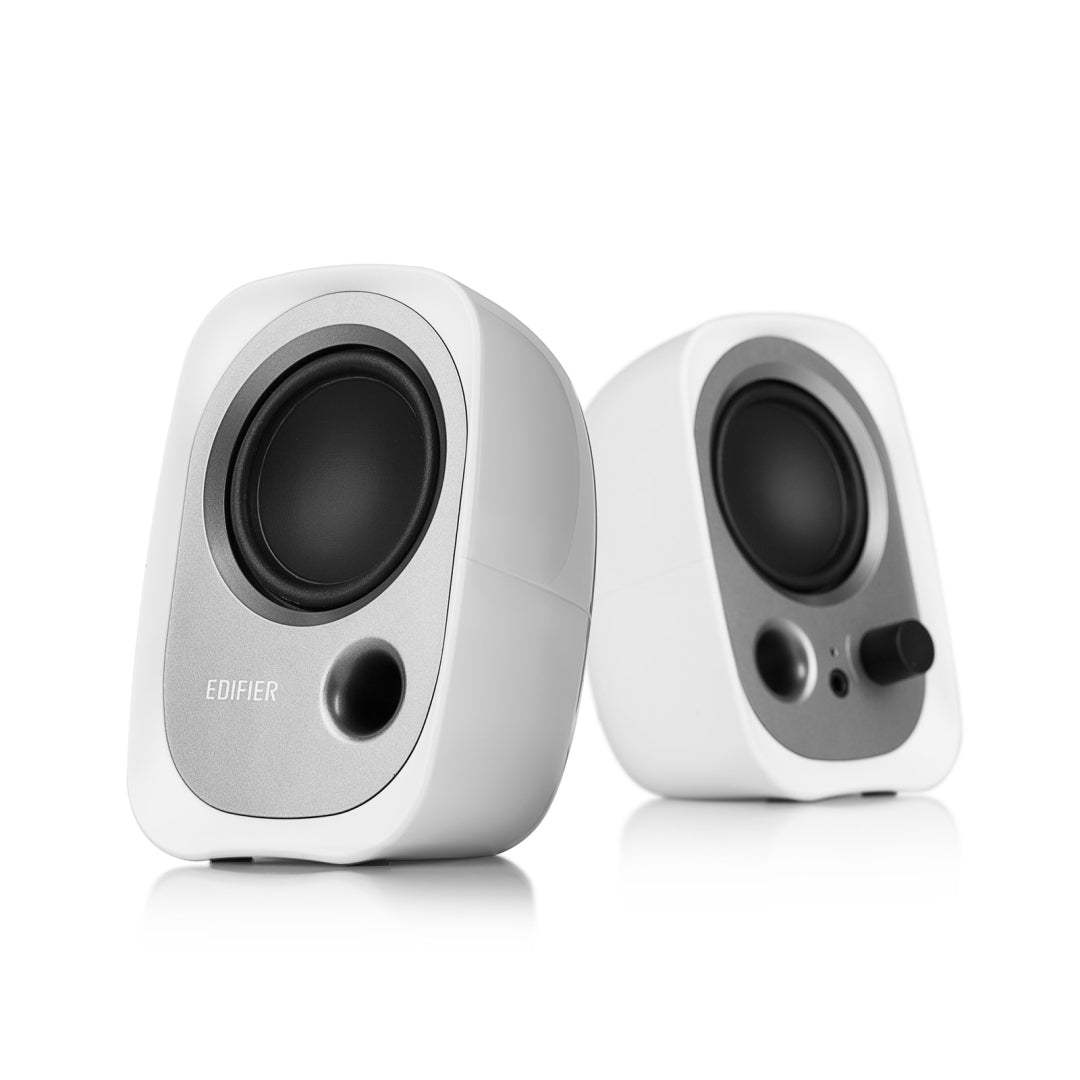Edifier R12U Computer Speakers, 2.0 Channel, Wired, 4W, Silver/White