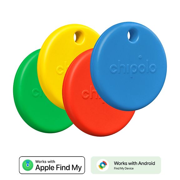 Chipolo POP Tracking Tag 4-pack, Red/Blue/Yellow/Green