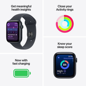 Apple Watch SE 3 GPS 40 mm Midnight Aluminum Case with Midnight Sport Band, S/M