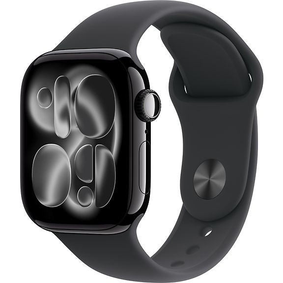 Apple Watch Series 11 GPS 42mm Jet Black Aluminium Case with Black Sport Band, S/M