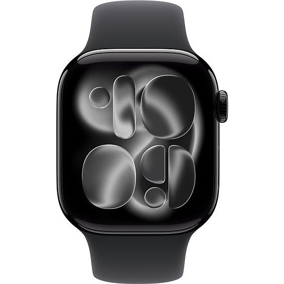 Apple Watch Series 11 GPS 42mm Jet Black Aluminium Case with Black Sport Band, S/M