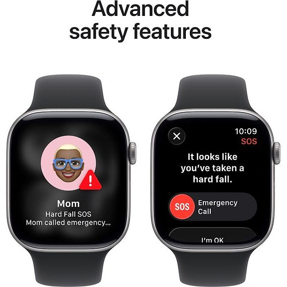 Apple Watch Series 11 GPS Cellular 46 mm star gray aluminum case and black sport band M/L