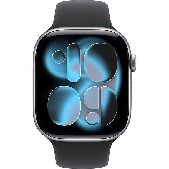 Apple Watch Series 11 GPS Cellular 46 mm star gray aluminum case and black sport band M/L