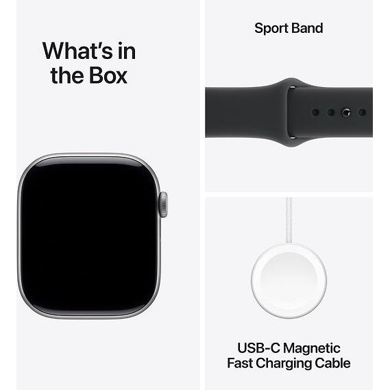 Apple Watch Series 11 GPS Cellular 46 mm star gray aluminum case and black sport band M/L