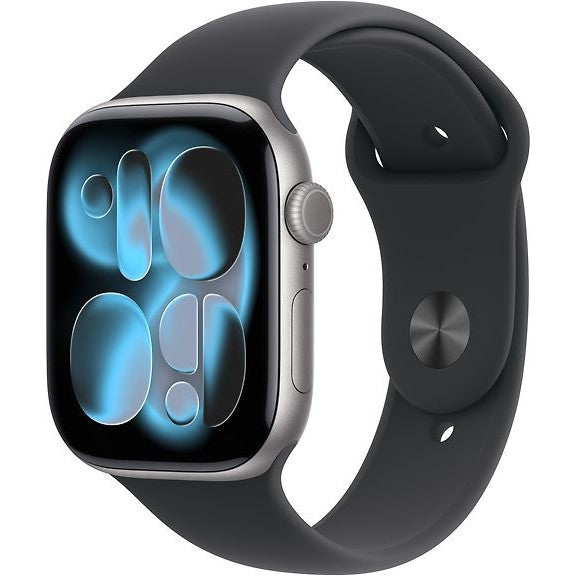 Apple Watch Series 11 GPS Cellular 46 mm star gray aluminum case and black sport band M/L