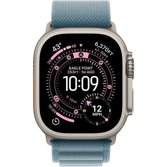 Apple Watch Ultra 3 GPS Cellular 49 mm natural light titanium case and light blue Alpine band medium