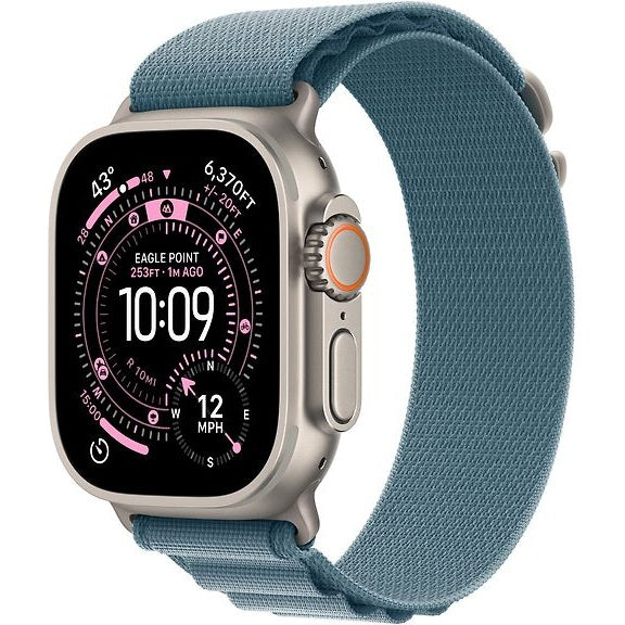 Apple Watch Ultra 3 GPS Cellular 49 mm natural light titanium case and light blue Alpine band medium