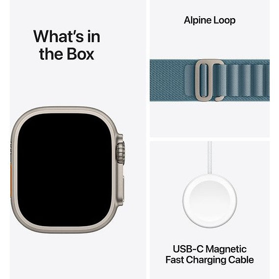 Apple Watch Ultra 3 GPS Cellular 49 mm natural light titanium case and light blue Alpine band medium