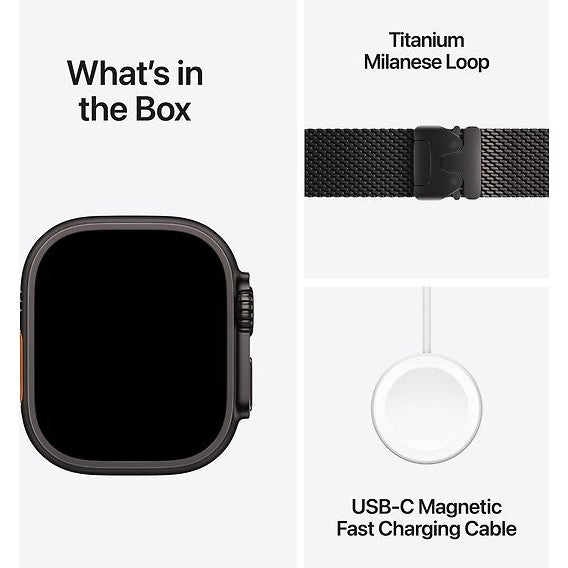 Apple Watch Ultra 3 GPS Cellular 49 mm Black Titanium case and Black Milanese loop Medium