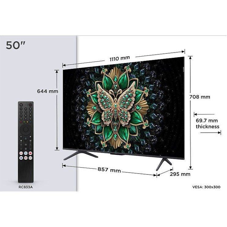 TCL 50" C6K, 4K QD Mini-LED Google TV