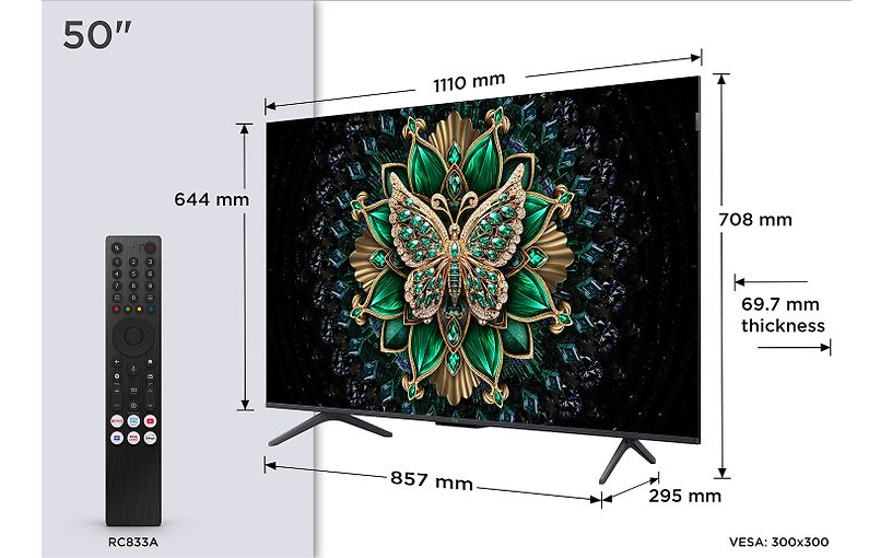 TCL 50" C6K, 4K QD Mini-LED Google TV