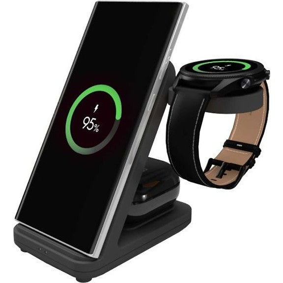Fixed 3-in-1 Wireless Charging Station for Samsung, Black