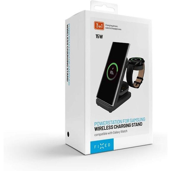 Fixed 3-in-1 Wireless Charging Station for Samsung, Black