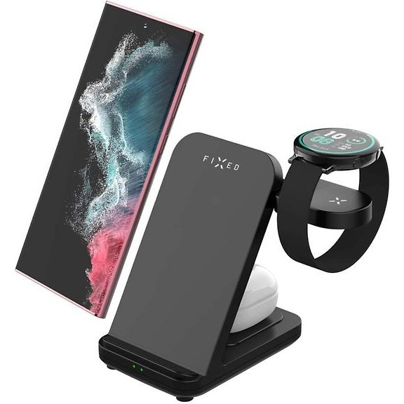 Fixed 3-in-1 Wireless Charging Station for Samsung, Black