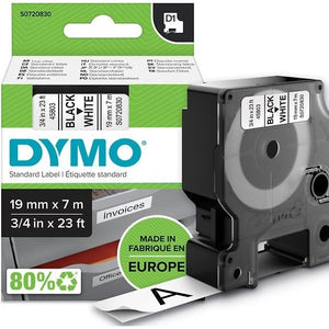 DYMO D1 Label Tape 19mm x 7m – Black on White