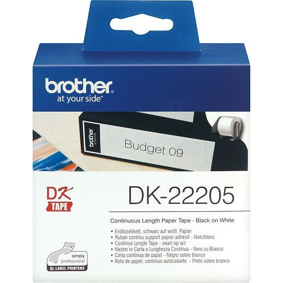 Brother Label roll 62 mm All-purpose labels, Black/White