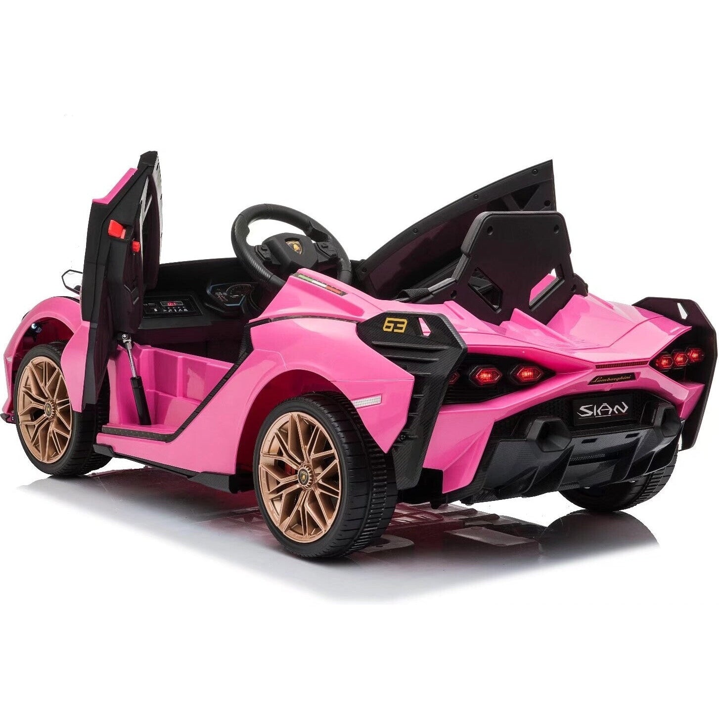 Lamborghini Sian 12V Electric Ride-On Car, Pink