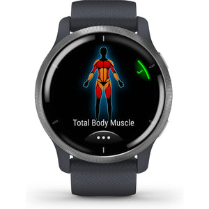 Garmin VENU 2 GPS Smartwatch, Granite Blue / Silver