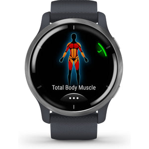 Garmin Venu 2 GPS Smartwatch, Granite Silver Blue