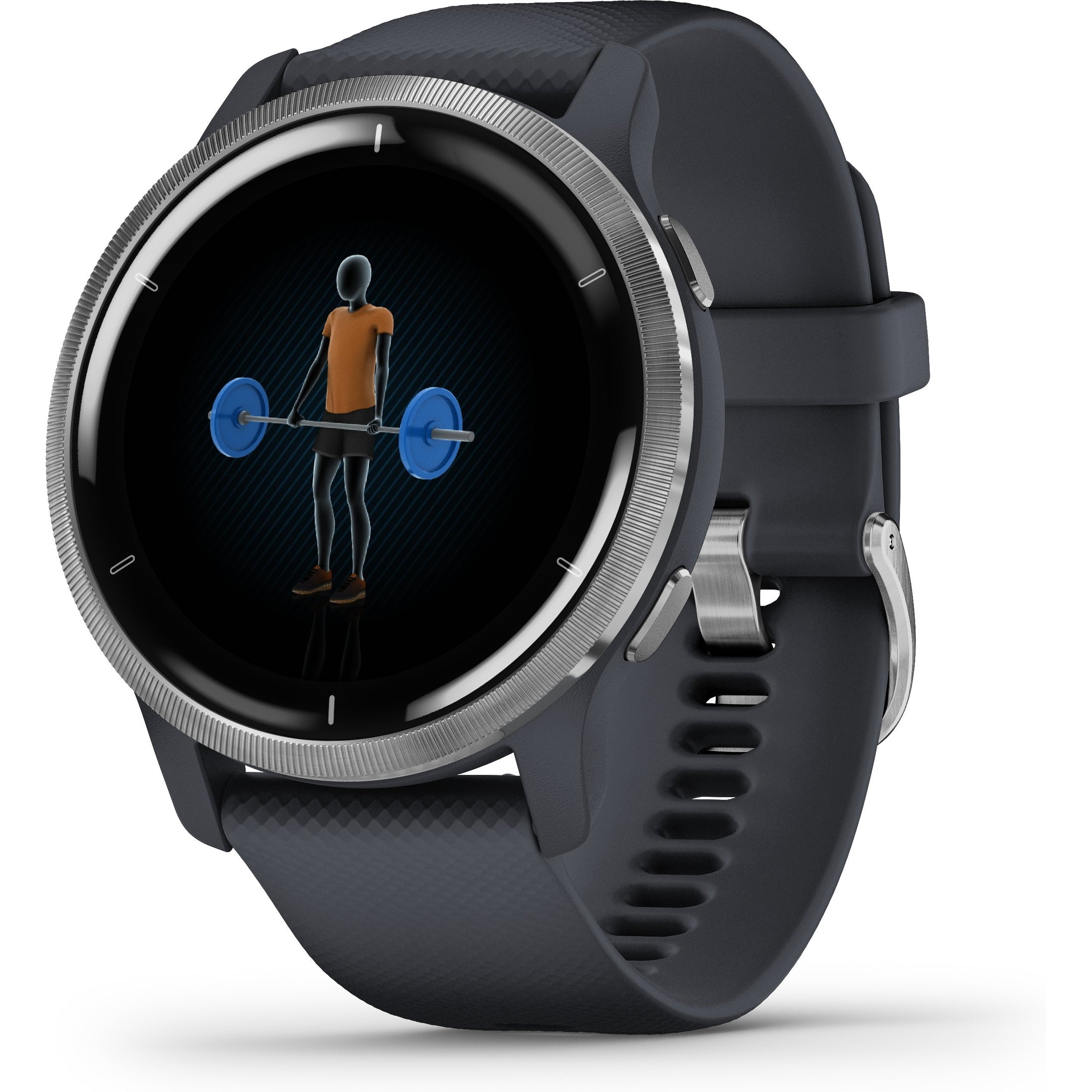 Garmin Venu 2 GPS Smartwatch, Granite Silver Blue