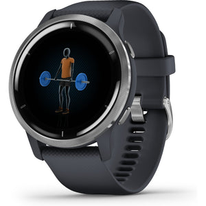 Garmin Venu 2 GPS Smartwatch, Granite Silver Blue