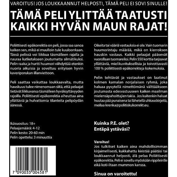 Politically Incorrect Party game Finnish