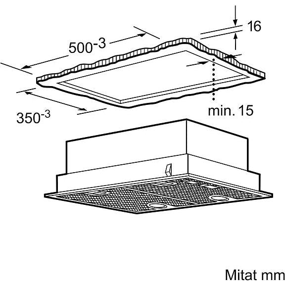 Bosch Serie 4 DHL555BL Integrated Range Hood, Silver, 590 m³/h