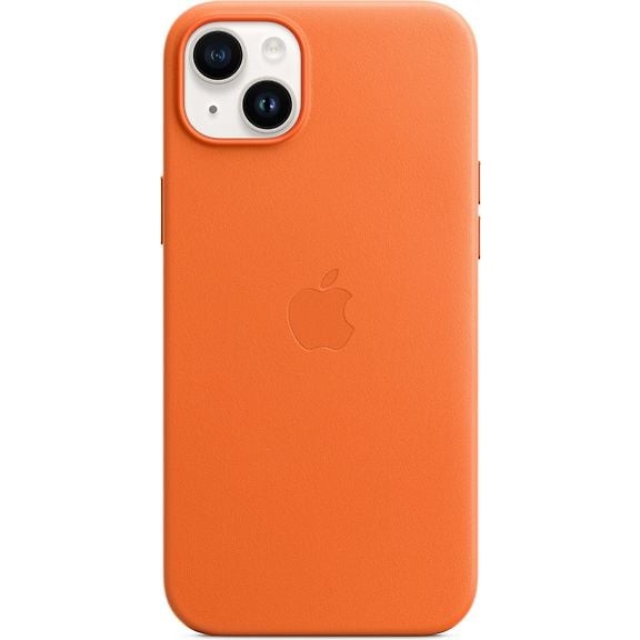 Apple iPhone 14 Plus Leather Case with MagSafe, Orange