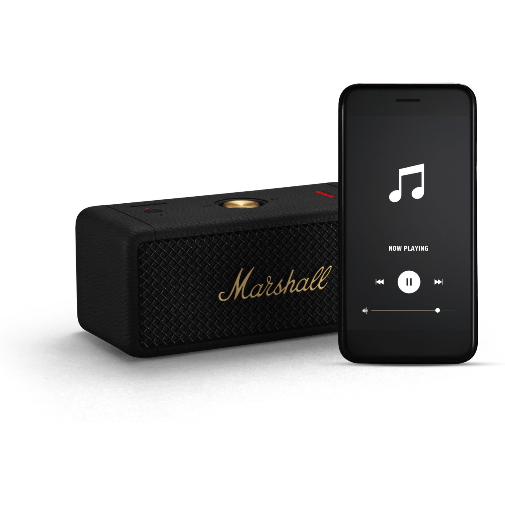 Marshall Emberton II Bluetooth Speaker, Black and Brass – Renow