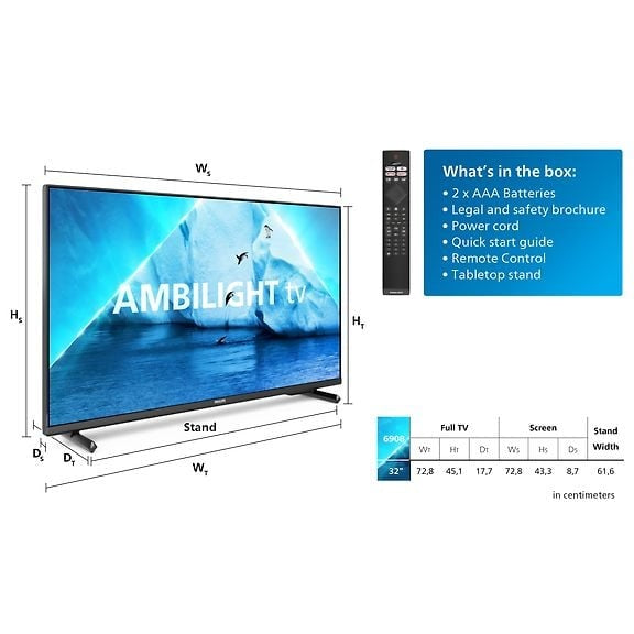 Philips 32PFS6908 32" Full HD LED Ambilight TV